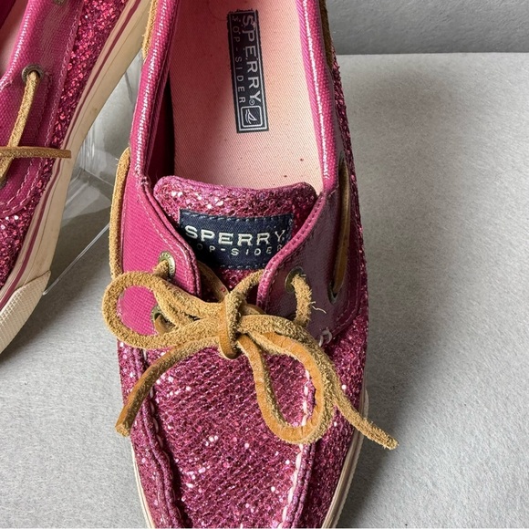 Sperry Topsider Women’s Bahama Raspberry Pink Glitter Shoes size 8M - Picture 2 of 14